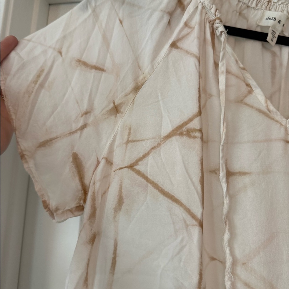 Cloth & Stone white peasant tie dye blouse, size XL - Picture 5 of 6